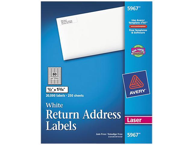 20,000 Labels 1 3/4" x 1/2" Perm Adhesive Sheeted Inkjet & Laser White Labels