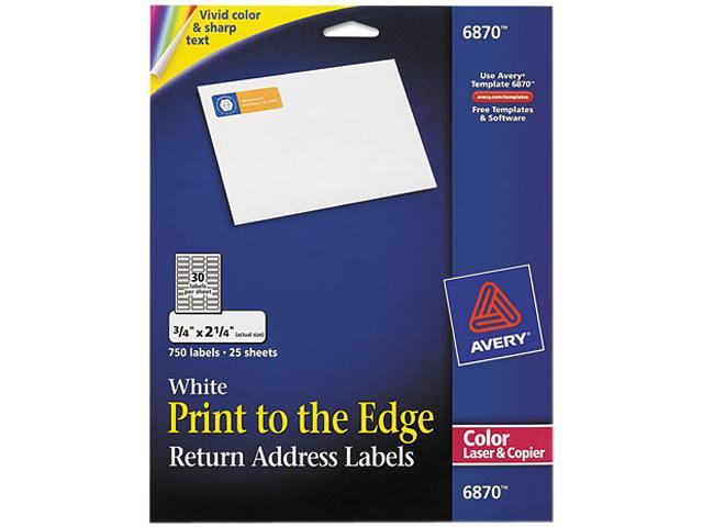 Avery Return Address Labels, Sure Feed Technology, Print to the Edge, Permanent Adhesive, 3/4" x 2-1/4", 750 Labels (6870)