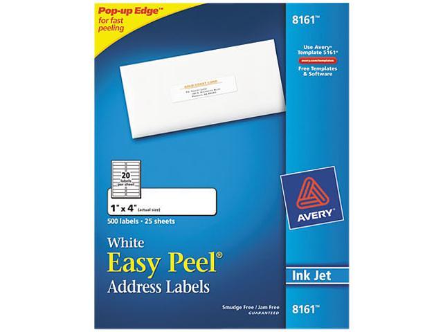 Avery Easy Peel Address Labels, Sure Feed Technology, Permanent Adhesive, 1" x 4", 500 Labels (8161)