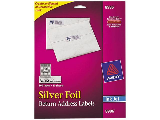 Avery Foil Mailing Labels Silver 0 75
