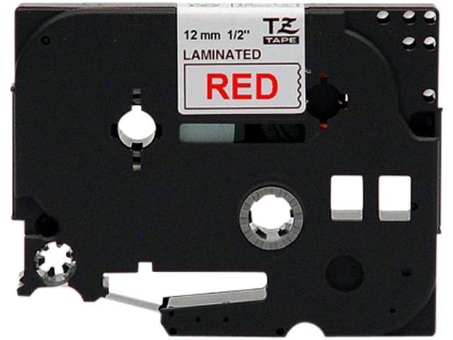 Brother P-Touch TZ Series Tape Cartridge , 0.5"w, Red on White
