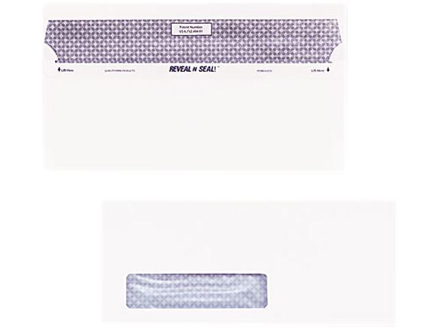 Quality Park 67418 Reveal-N-Seal Window Envelope, Contemporary, #10, White, 500/Box