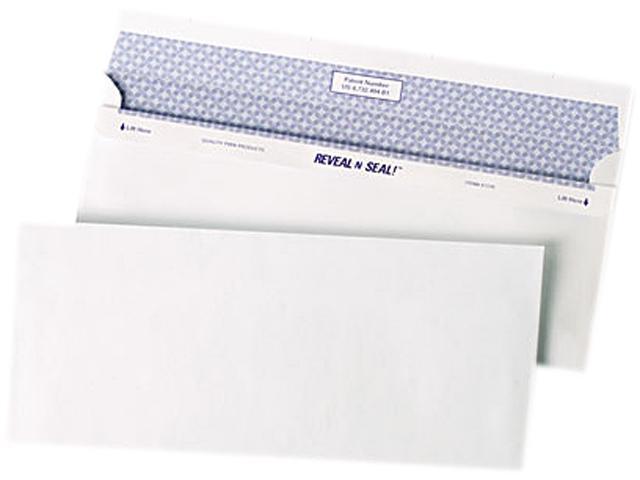 Quality Park 67218 Reveal-N-Seal Business Envelope, Contemporary, #10, White, 500/Box
