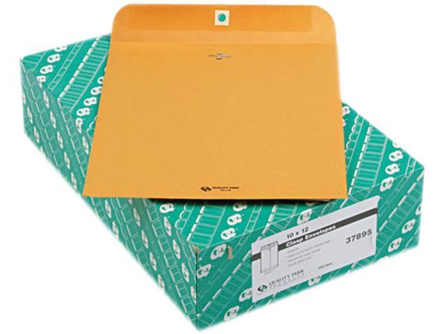 Quality Park 37895 Clasp Envelope, 10 x 12, 28lb, Light Brown, 100/Box