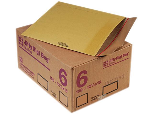 Sealed Air 49395 Jiffy Rigi Bag Mailer, Side Seam, #6, 12 1/2 x 15, Golden Brown, 100/Carton
