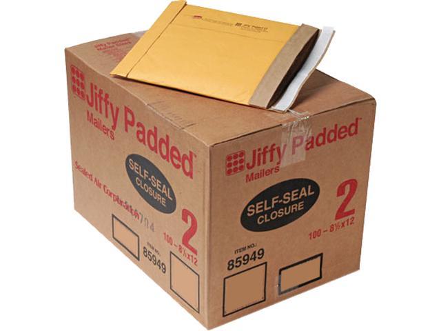 Sealed Air 85949 Jiffy Padded Self-Seal Mailer, Side Seam, #2, 8 1/2x12, Gold Brown, 100/Carton