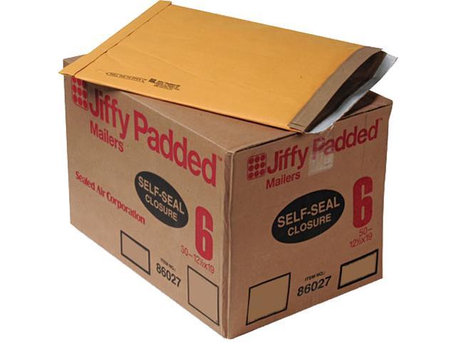 Sealed Air 86027 Jiffy Padded Self-Seal Mailer, Side Seam, #6, 12 1/2x19, Gold Brown, 50/Carton
