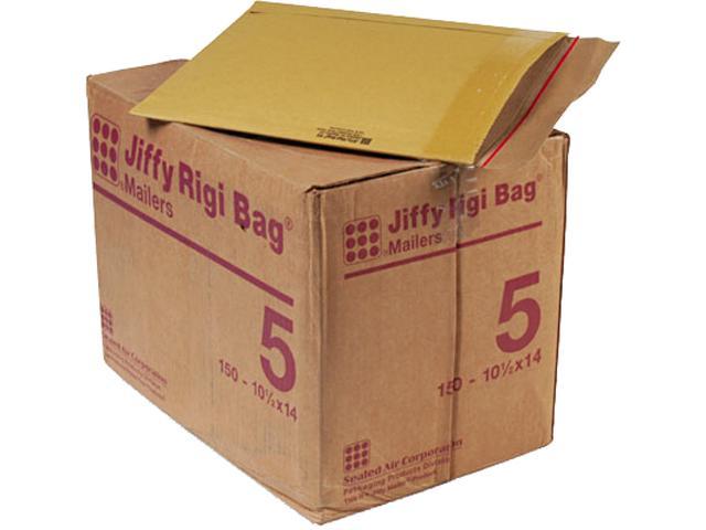 Sealed Air 49392 Jiffy Rigi Bag Mailer, Side Seam, #5, 10 1/2 x 14, Golden Brown, 150/Carton