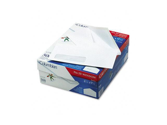 Poly Klear Columbian CO170 Poly-Klear Single Window Envelopes, #10, White, 500/Box ...