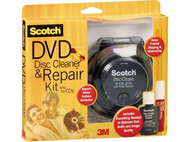 Scotch AV1160 Scotch CD/DVD Disc Cleaner & Repair Kit/Solution/Cloth ...