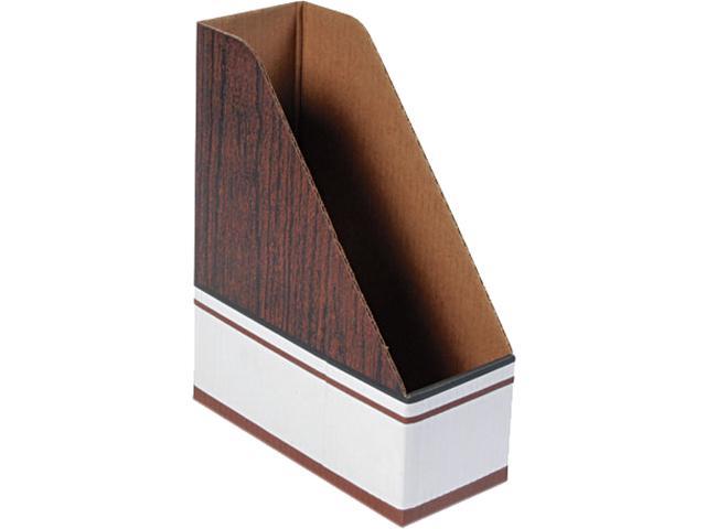 Photo 1 of Bankers Box Corrugated Cardboard Magazine File, 4 x 9 x 11 1/2, Wood Grain, 12/Carton