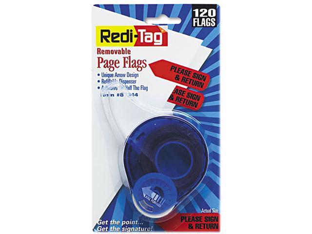 Redi-Tag 81344 Arrow Page Flags in Dispenser, "Please Sign and Return", Red, 120 Flags