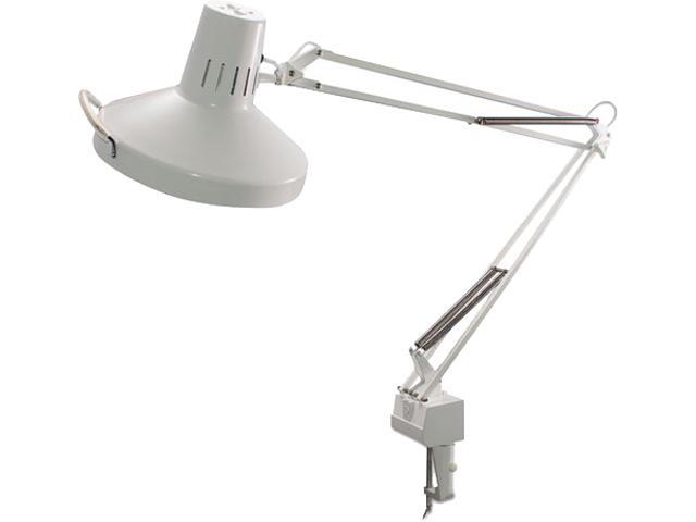 Ledu L445WT Three-Way Incandescent/Fluorescent Clamp-On Lamp, 40 Inch Reach, White