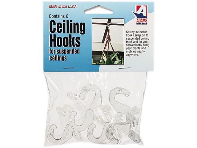 Adams 1900993241 Clear Plastic Ceiling Hooks Newegg Com