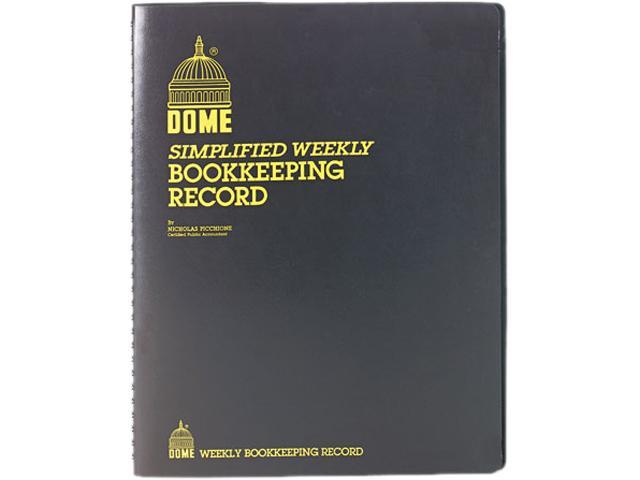 Dome 600 Bookkeeping Record, Black Vinyl Cover, 128 Pages, 8 1/2 x 11 Pages