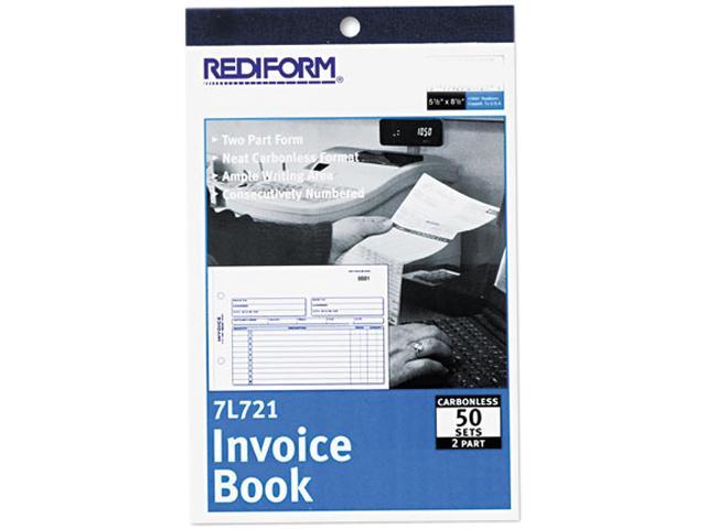 Rediform 7L721 Invoice Book, 5-1/2 x 7-7/8, Carbonless Duplicate, 50 ...