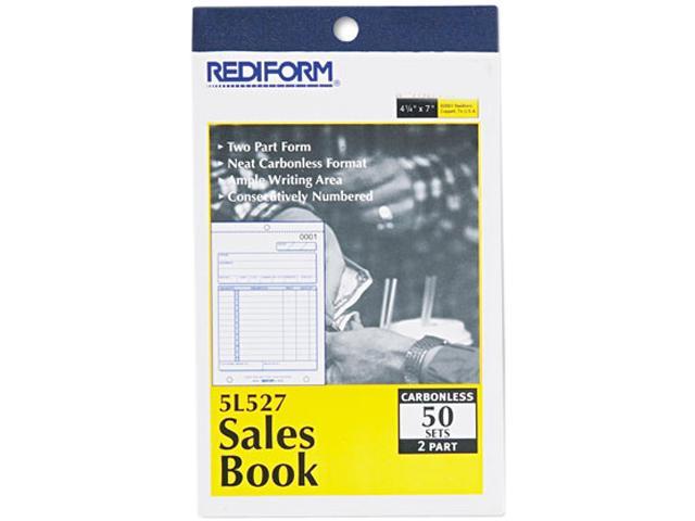 Rediform 5L527 Sales Book, 4 1/4 x 6 3/8, Carbonless Duplicate, 50 Sets / book