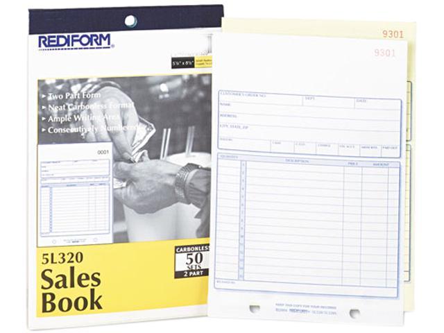 Rediform 5L320 Sales Book, 5 1/2 x 7 7/8, Carbonless Duplicate, 50 Sets ...