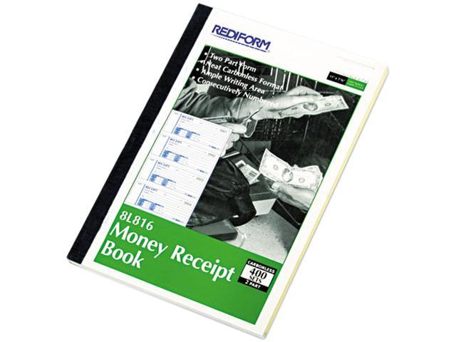 Rediform 8L816 Money Receipt Book, 2-3/4 x 7, Carbonless Duplicate, 400 Sets/Book