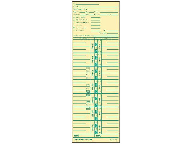 Tops 1253 Time Card for Acroprint and Lathem, Weekly, 3-1/2 x 10-1/2, 500/Box