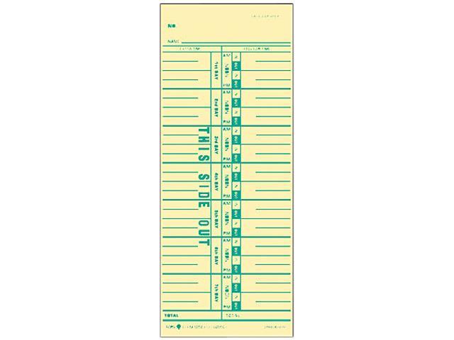 Tops 1256 Acroprint, Cincinnati, Lathem, Simplex, Stromberg Time Card 3-1/2  x 9, 500/Box
