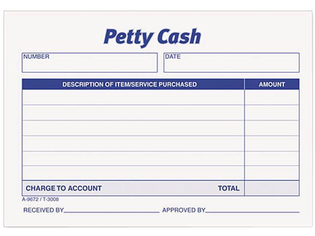 Tops 3008 Received of Petty Cash Slips, 3-1/2 x 5, 50/Pad, 12/Pack