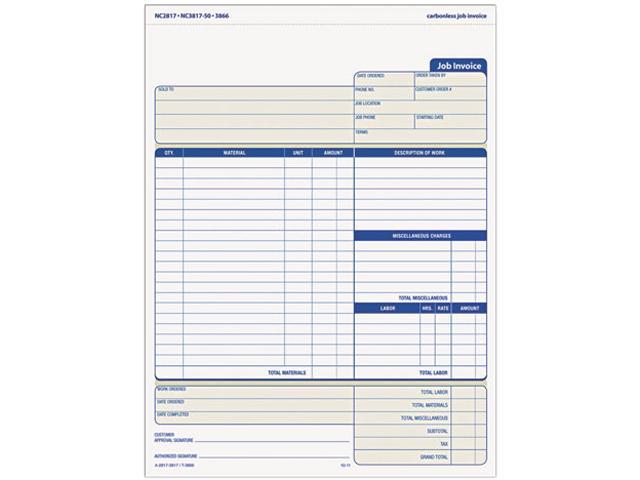 8 form invoice Snap Off 1/2 Three 8 x 3866 Job Tops Invoice Form, 11,