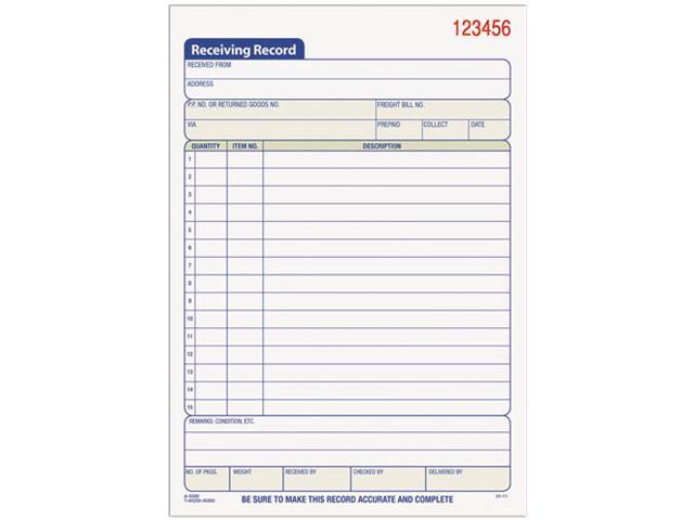 Tops 46259 Receiving Record Book, 5 9/16 X 7 15/16, Two-Part Carbonless ...