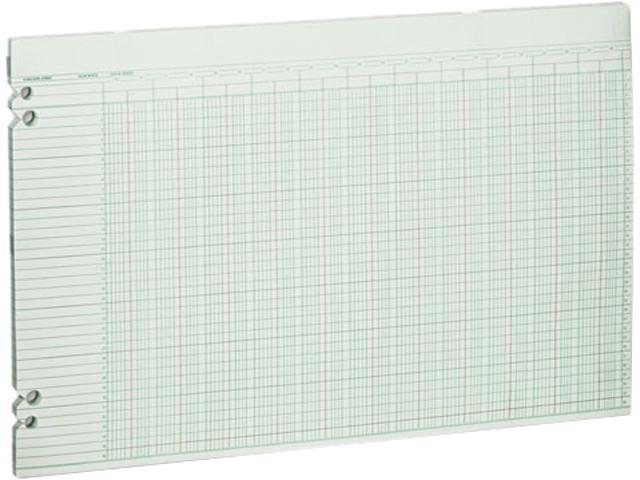 Wilson Jones G50-36 Accounting Sheets, 36 Columns, 11 x 17, 100 Loose Sheets/Pack, Green