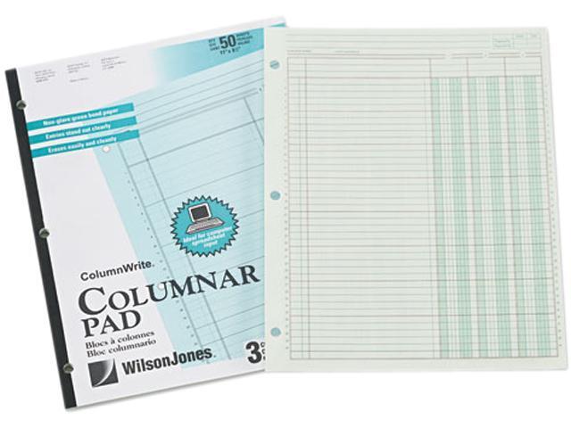 50-Sheet Pad Letter Two-Sided Four Eight-Unit Columns Wilson Jones G7204A Accounting Pad