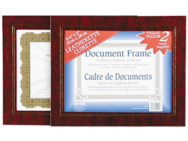 Nu Dell 21200 Leatherette Document Frame 8 12 X 11 Burgundy Pack Of Two Neweggcom