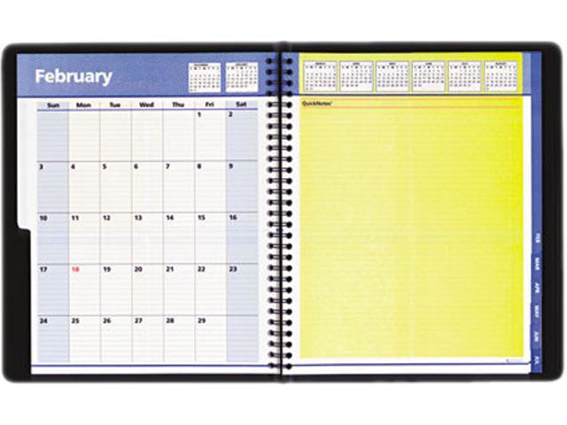 AT-A-GLANCE 76-11-05 QuickNotes Recycled Weekly/Monthly Planner, Black, 8" x 9 7/8"