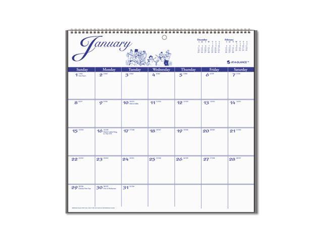 At A Glance G1000 17 12 Month Illustrators Edition Wall Calendar Newegg Com