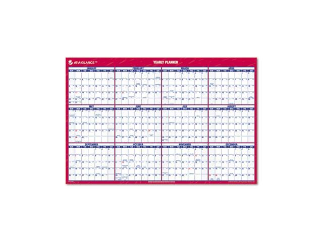 AT-A-GLANCE PM26-28 Recycled Vertical/Horizontal Erasable Wall Planner ...