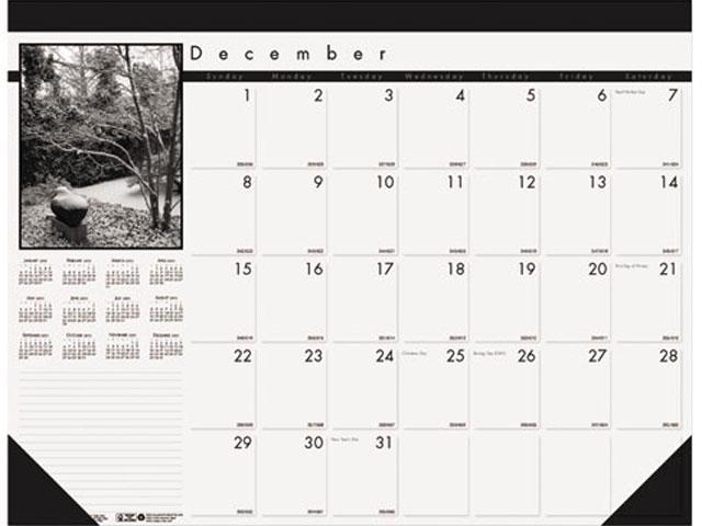 House Of Doolittle 122 Black-and-White Photo Monthly Desk Pad Calendar