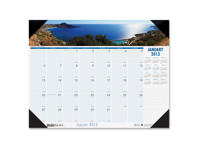 House Of Doolittle 2026 Earthscapes Coastlines Desk Pad Calendar - 22x17 Inch Monthly Planner With Panoramic Views, Recycled Paper