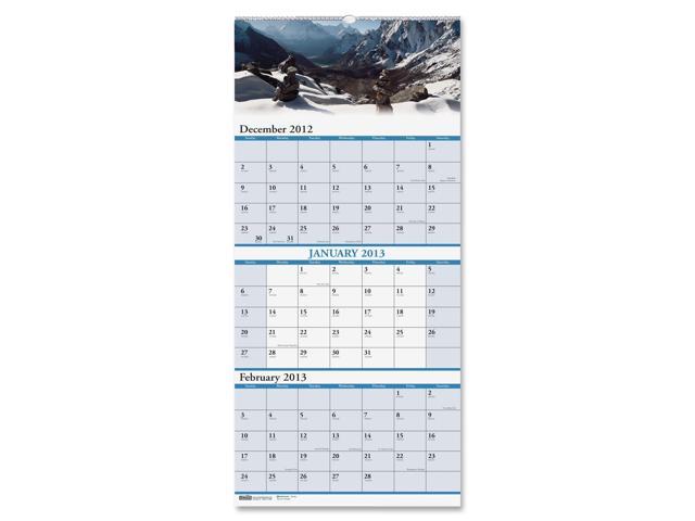 House of Doolittle 3638 Scenic Landscapes Three-Months-per-Page Wall Calendar, 12-1/4 x 26-1/2