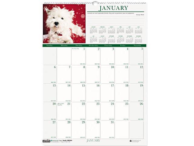 House Of Doolittle 3652 Puppies Monthly Wall Calendar, 12 x 16-1/2