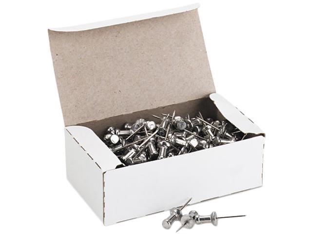GEM CPAL5 Aluminum Head Push Pins, Aluminum, Silver, 5/8", 100/Box