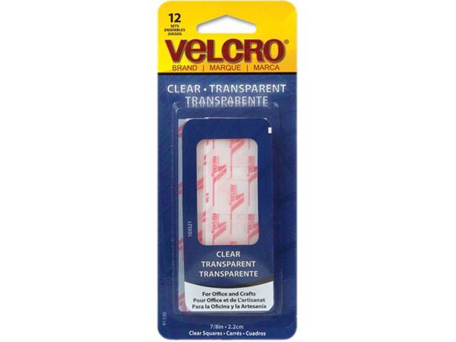 Velcro 91330 Sticky-Back Hook and Loop Fastener Squares, 7/8 Inch, Clear