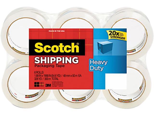 Scotch 3850 Premiun Packaging Tape Refills, 1.88" x 54.6 yds, 3" Core, Clear, 6/Pack