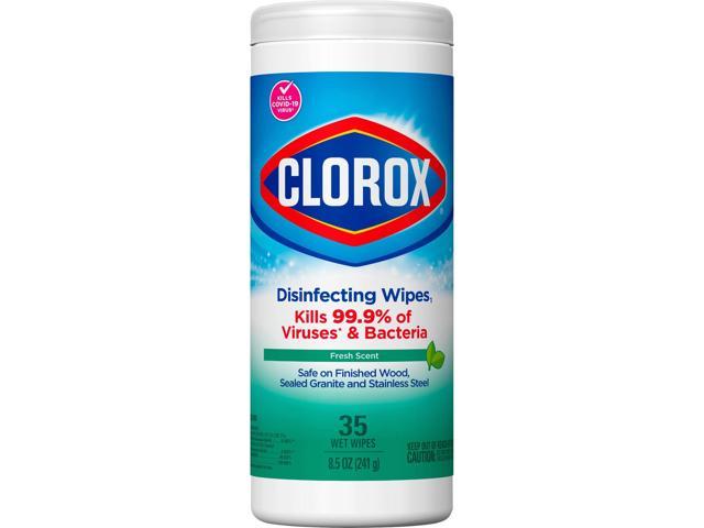 Clorox Disinfecting Wipes, 7 x 8, Fresh Scent, 35/Canister, 12/Carton ...