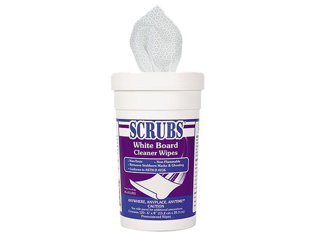 SCRUBS 90891 White Board Cleaner Wipes Cloth 8 X 6 White 120 