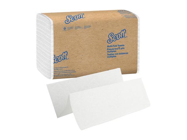 1 CASE 250 Sheets/Clip 16 Clips/Case Scott Multifold Paper Towels White 01840 with Fast-Drying Absorbency Pockets 4,000 Towels/Case 