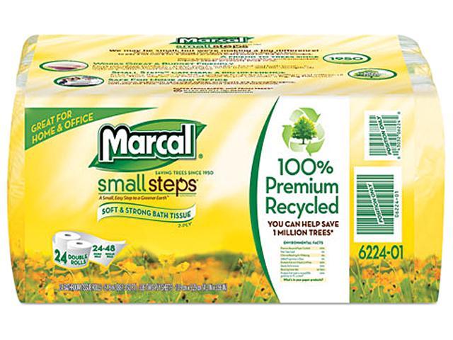 Marcal Small Steps 6224 100% Recycled Convenience Bundle Bathroom Tissue, 4 Rolls/Pack, 6/Carton
