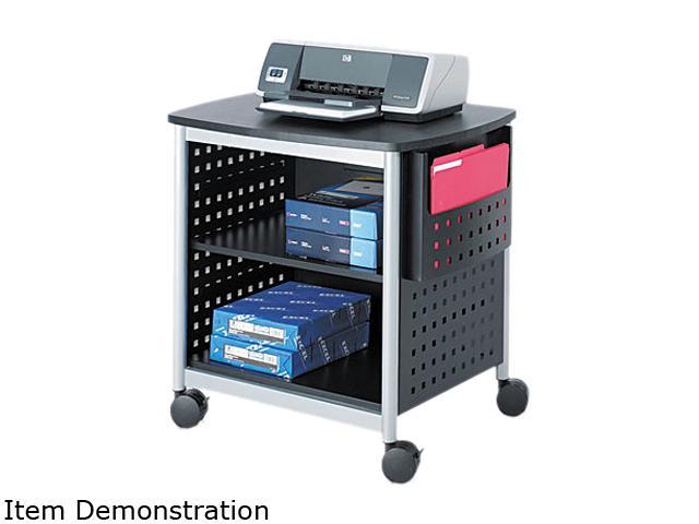 Safco 1856BL Scoot Desk Side Printer Stand, 26-1/2w x 20-1/2d x 26-1/2h, Black/Silver