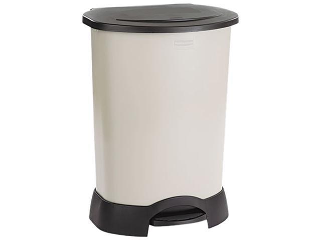 Rubbermaid Commercial 614700LPLAT Step-On Container, Oval, Polyethylene, 30 gal, Light Platinum