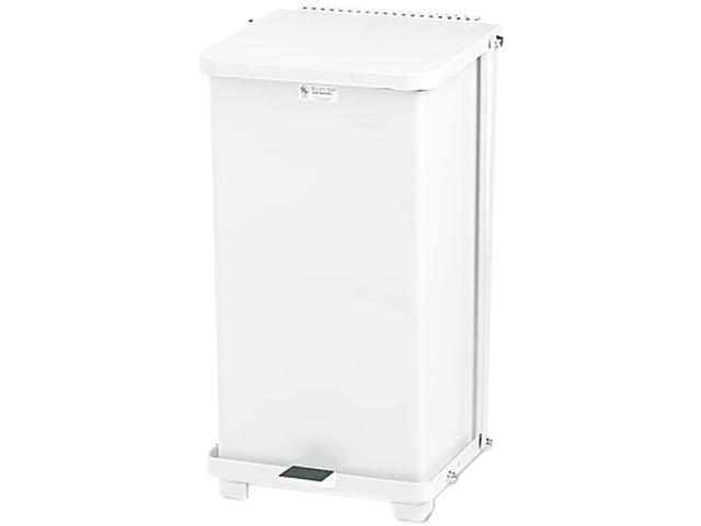Rubbermaid Commercial ST12EPLWH Defenders Biohazard Step Can, Square, Steel, 12 gal, White