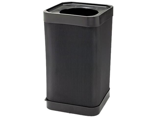 Photo 1 of Safco At-Your Disposal Top-Open Waste Receptacle, Square, Polyethylene, 38 gal, Black