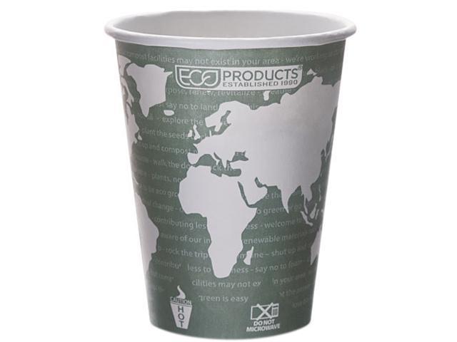 Eco-Products EPBHC12WA World Art Renewable Resource Compostable Hot Cups, 12 oz, Green, 1000/Ctn